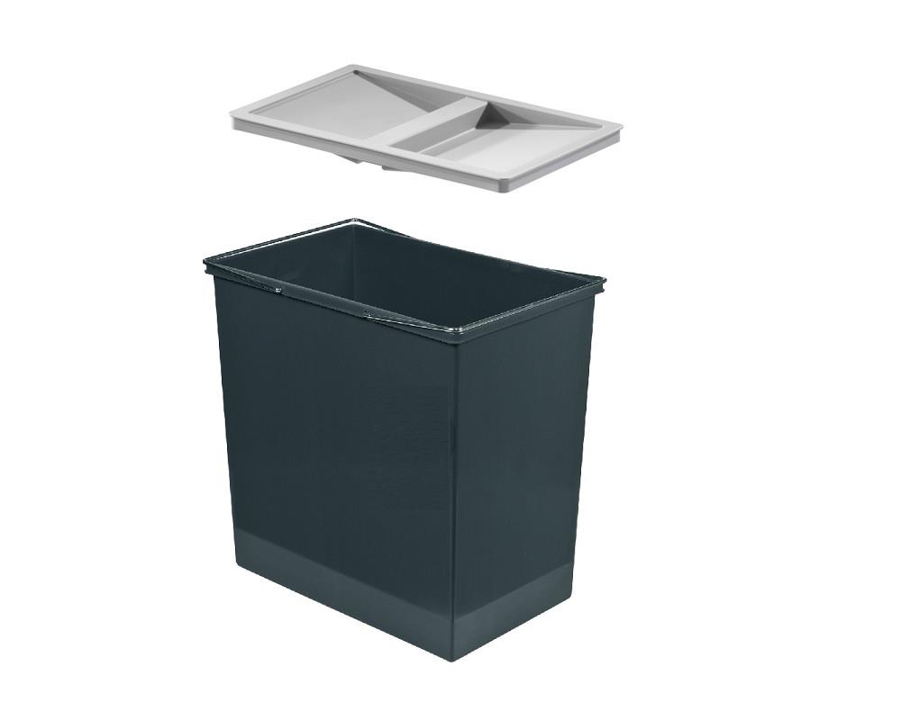 Hailo Inneneimer 1050209 dunkelgrau 24 Liter 345 x 220 x 350 mm mit Deckel
