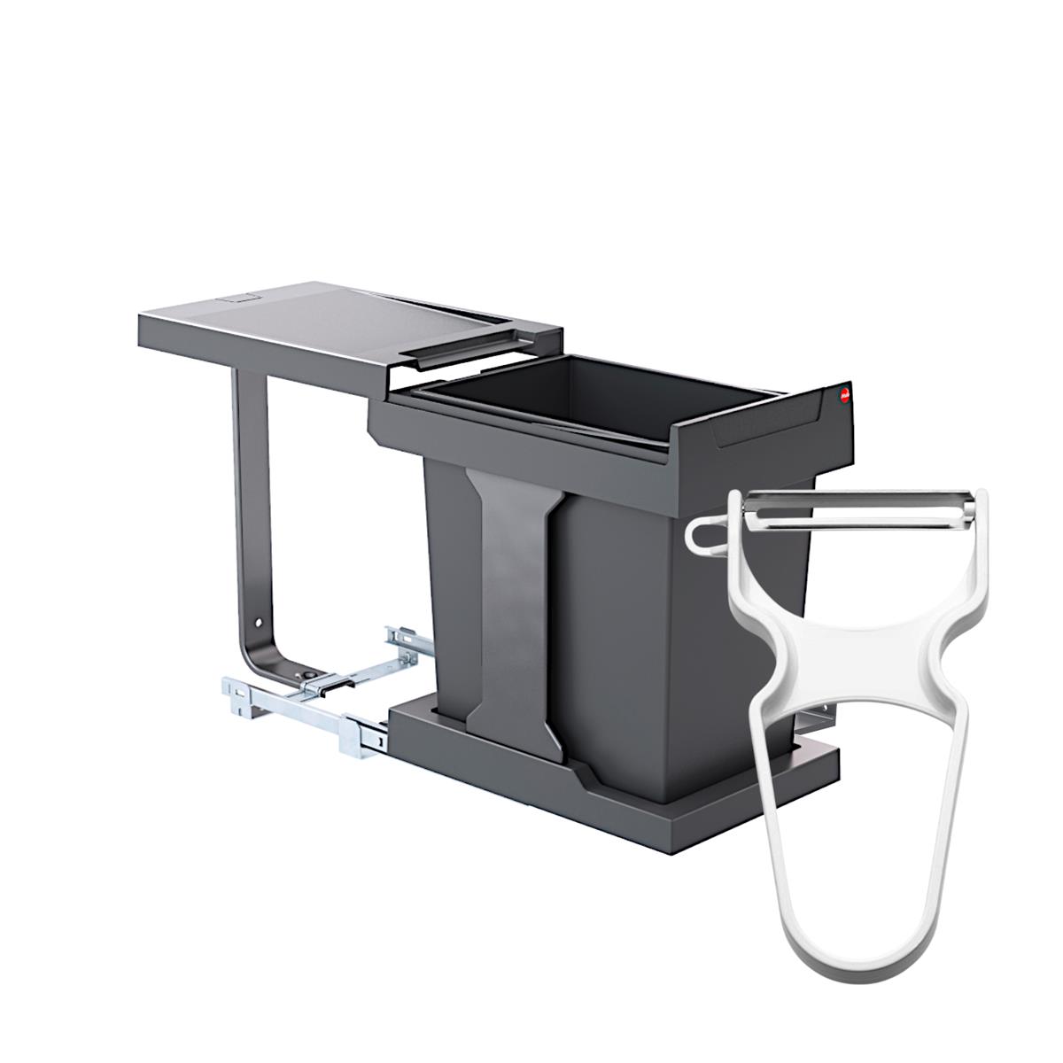 Hailo Abfallsammler 3636001 Solo automatic 20 Liter mit Sparschäler 203025
