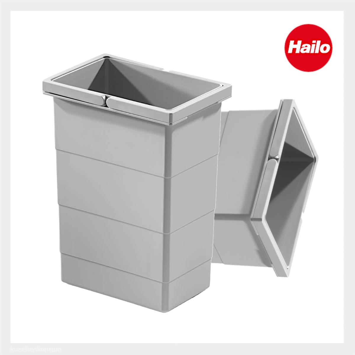 Hailo 2 Inneneimer 1075959 hellgrau 8 Liter 226 x 156 x 295 mm