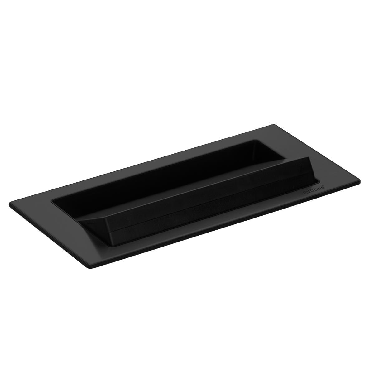 Schulte EVOline BackFlip 10.053 USB-A Charger + Einbausteckdose 2 fach matt schwarz lackiert