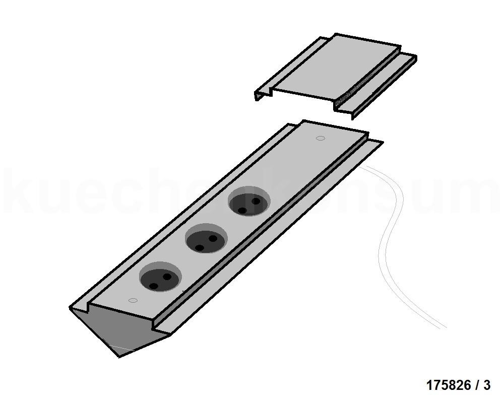 Thebo Ecksteckdose 175826/3 Edelstahl 3-fach ST 3072/3 senkrecht