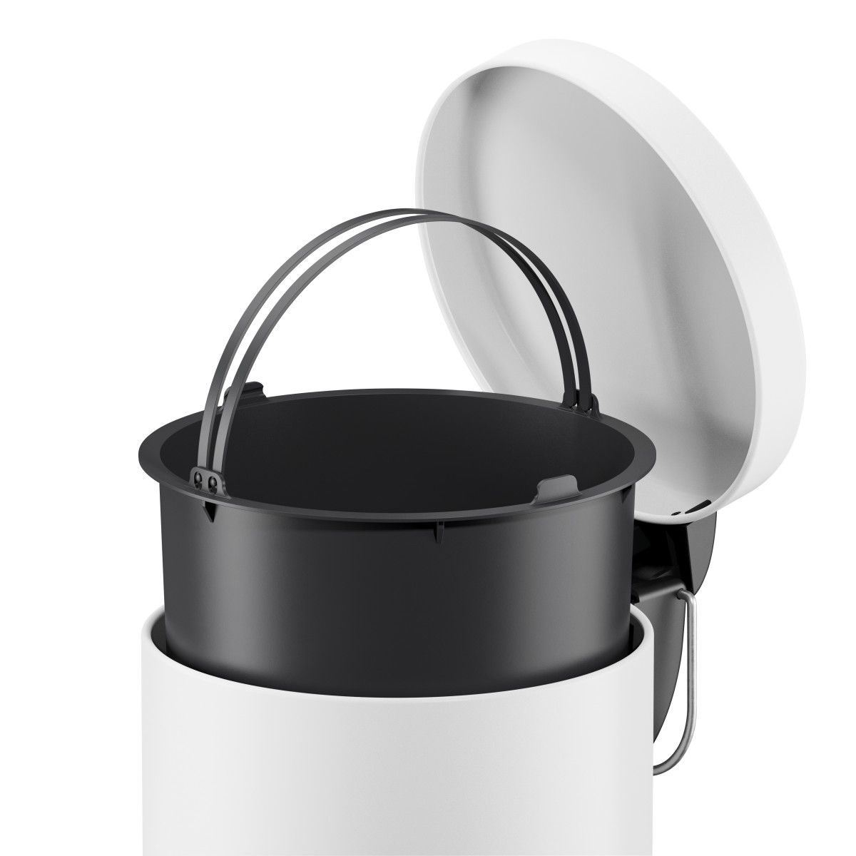 Hailo Standmülleimer 5050301 Selekta rund 5 Liter weiß