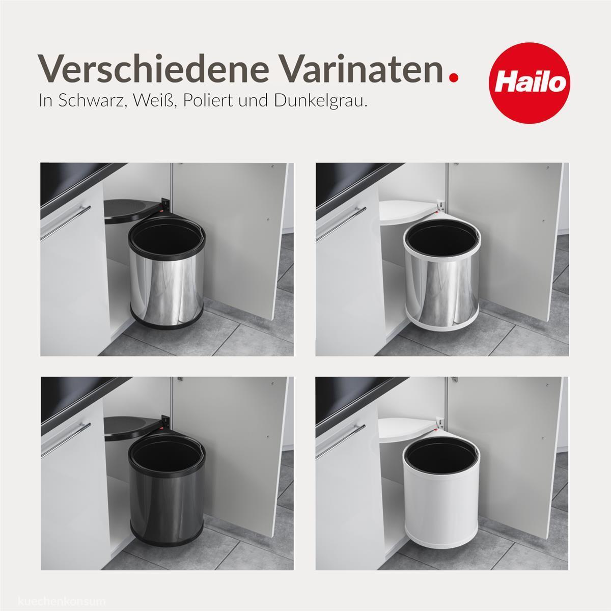 Hailo Abfallsammler 3515071 schwenkbar Mono 15 Liter Dunkelgrau