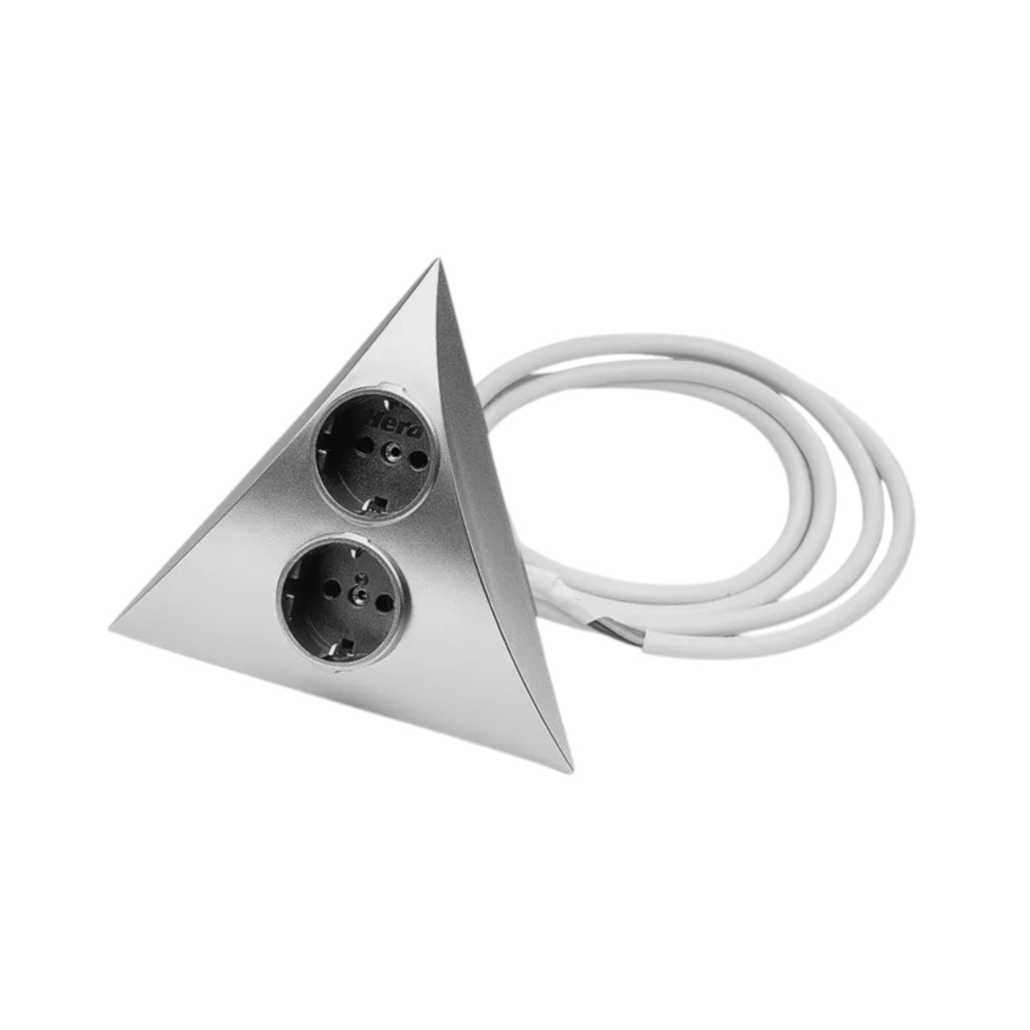 Hera Luxor 2-fach Ecksteckdose edelstahlfarbig 172 x 125 x 88 mm