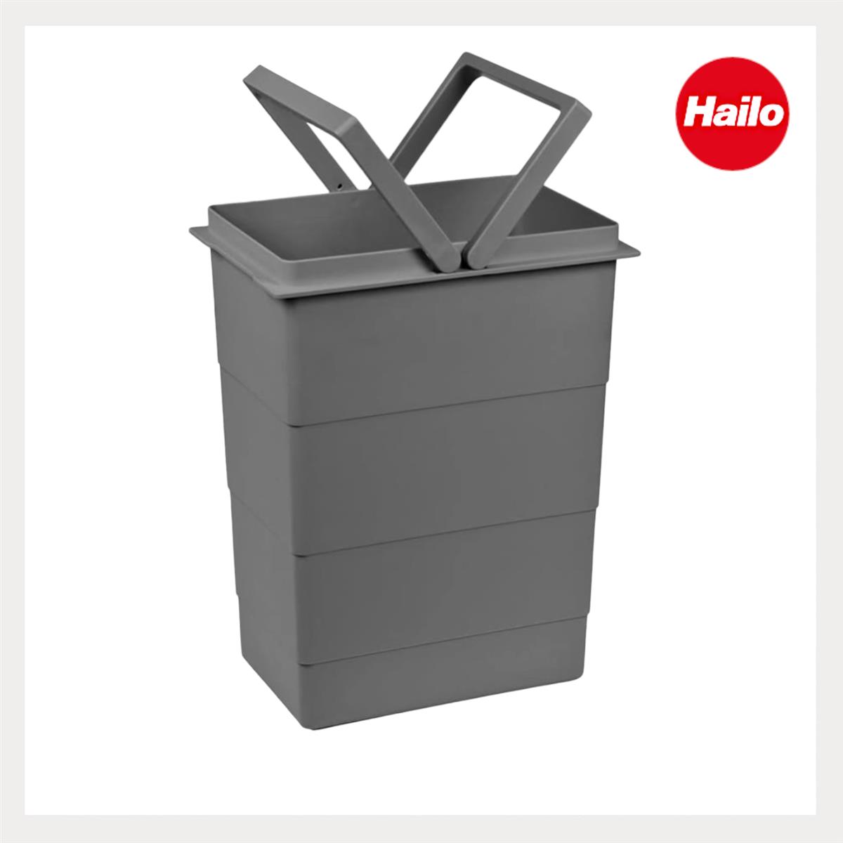 Hailo Inneneimer 1129909 dunkelgrau 8 L 226 x 156 x 295 mm 2 Henkel