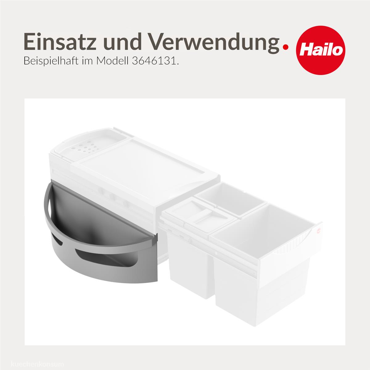Hailo Seitenschale für Rondo niedrige Version 1068029 hellgrau