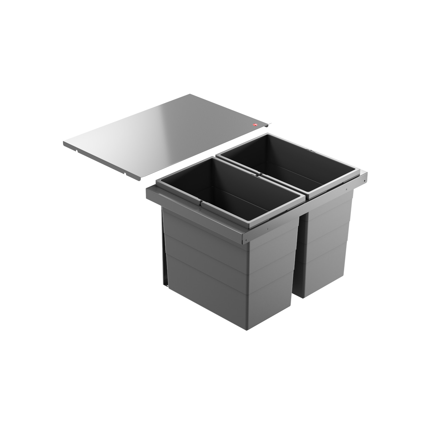 Hailo Abfallsammler 10000225 Triple XL 600 28/28 Liter dunkelgrau