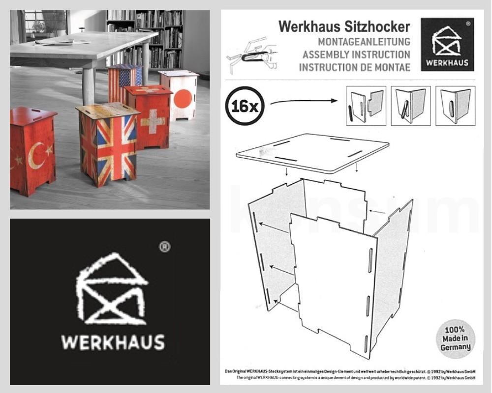 Werkhaus Photohocker SH8031 Altes Haus 295 x 295 x 420 mm