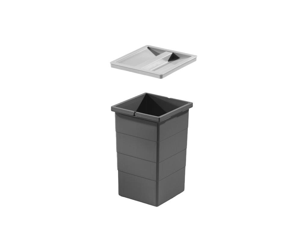 Hailo Inneneimer 1129949 dunkelgrau 15 Liter 226x233x350 mm mit Deckel
