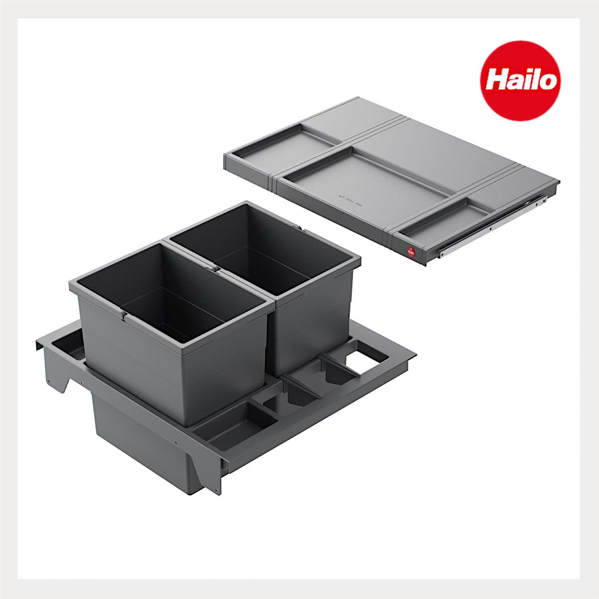 Hailo Abfallsammler 3620811 Separato-K 600 Einsatz 2x 20 Liter Dunkelgrau