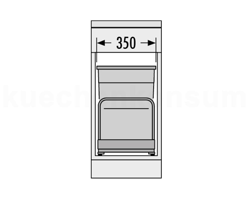 Hailo Abfallsammler 3616401 TB Slide Bottom-Mount 2x 29 Liter