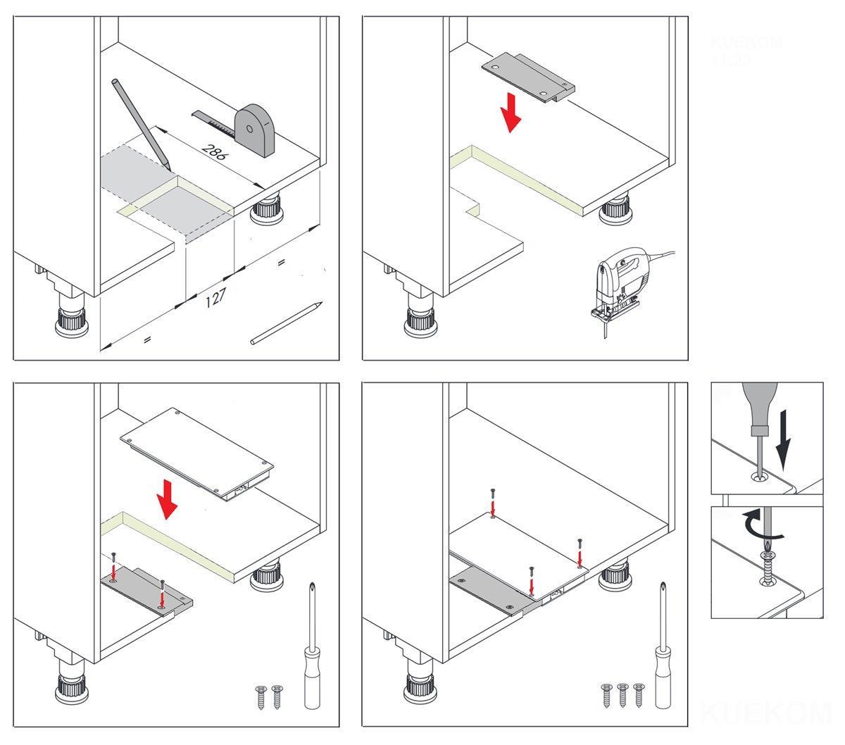 Hailo Öffnungssystem 3697301 Libero 3.0 (HFO) mit Adapter für Auszüge