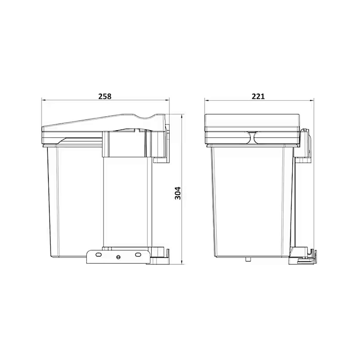 Envi Single Abfallsammler 20794 Lavagrau 7 Liter