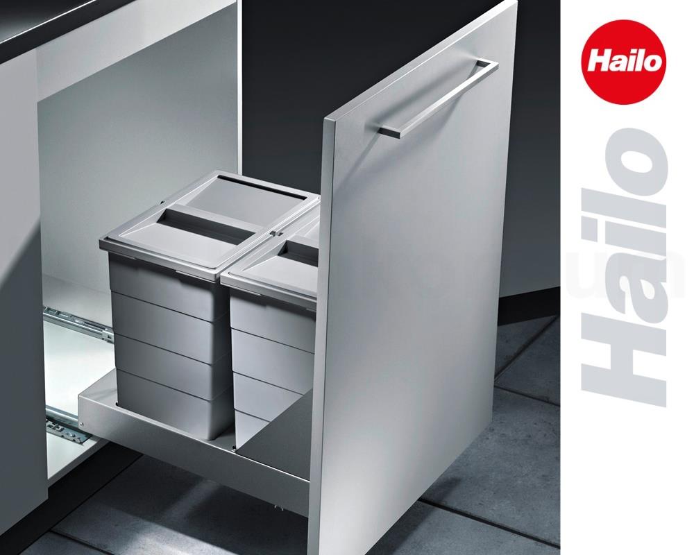 Hailo Abfallsammler 3616411 TB Slide Bottom-Mount 2x 24 Liter