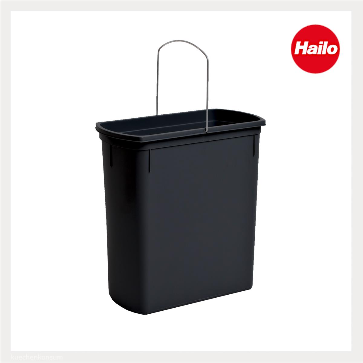 Hailo Inneneimer 1226239 schwarz 18 L 343 x 185 x 365 mm mit Henkel