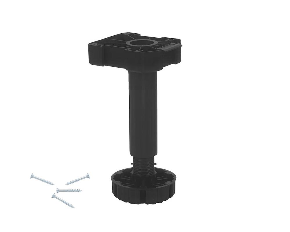 Möbelfuß 200 mm höhenverstellbar 190-218 mm Kunststoff schwarz
