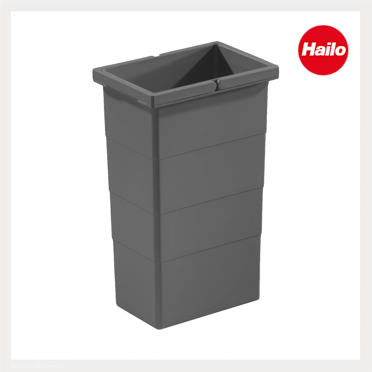 Hailo Inneneimer 1129919 dunkelgrau 10 Liter 226 x 156 x 350  2 Henkel
