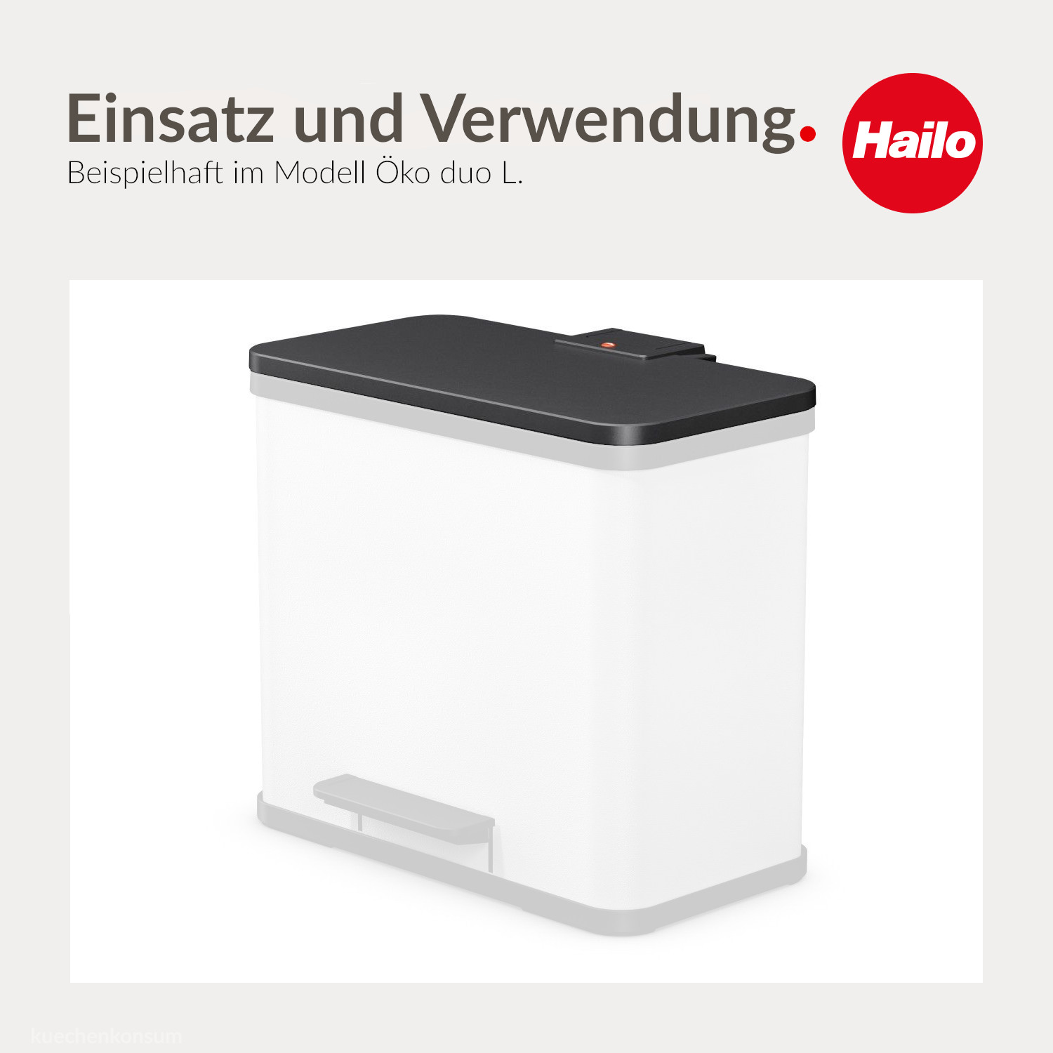 HAILO Standmülleimer Klapp-Deckel 2026189 Eco Duo L, Öko duo, Öko trio Schwarz