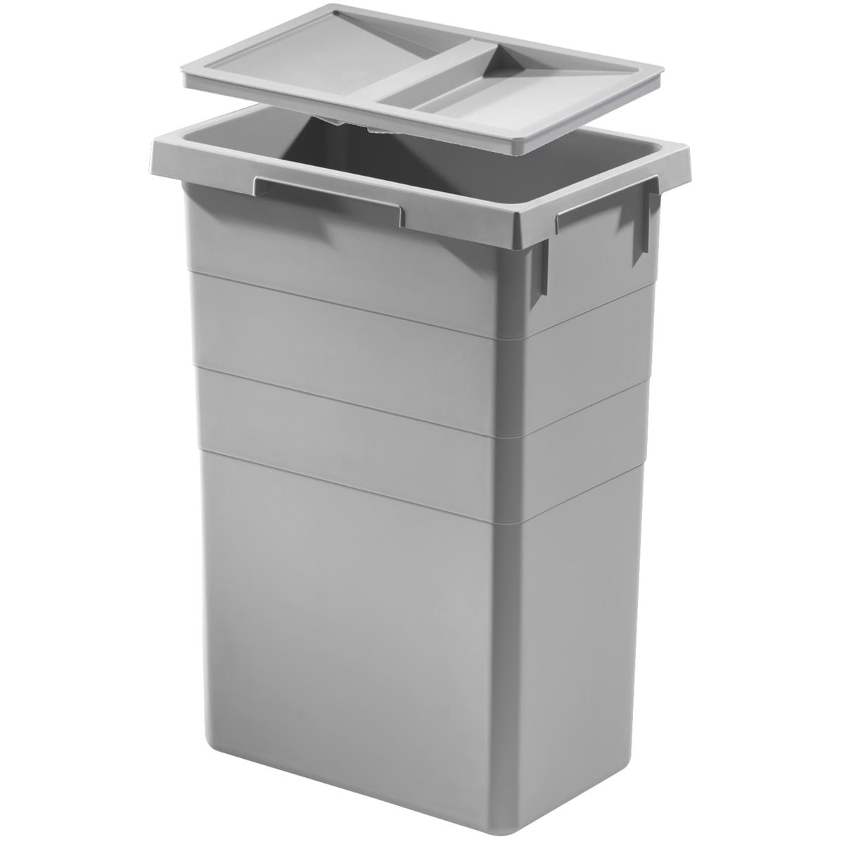 Hailo Inneneimer 1014169 mit Deckel hellgrau 38 Liter 378x261x520 mm