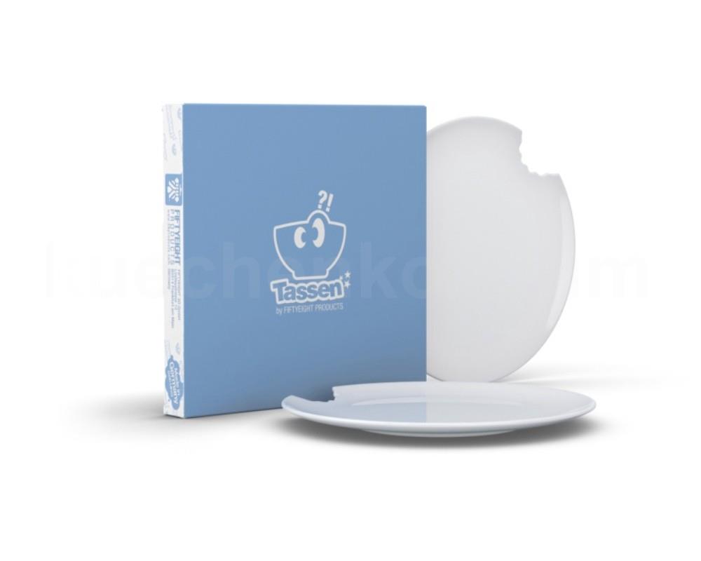 TV Tasse Kuchenteller 73.01 Teller mit Biß rund 2er Set 20cm weiß