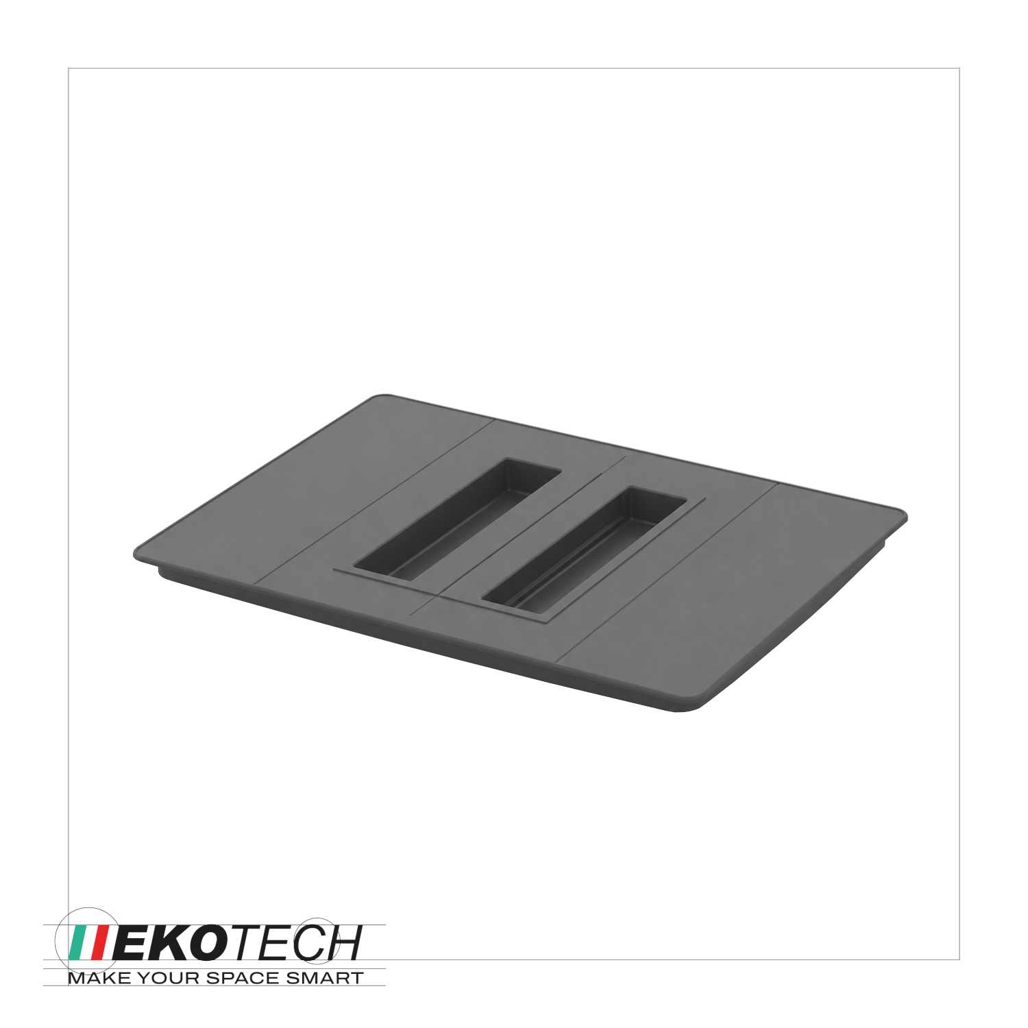 Ekotech Deckel für 15 Liter Ersatzeimer Oriongrau 285 x 205 mm