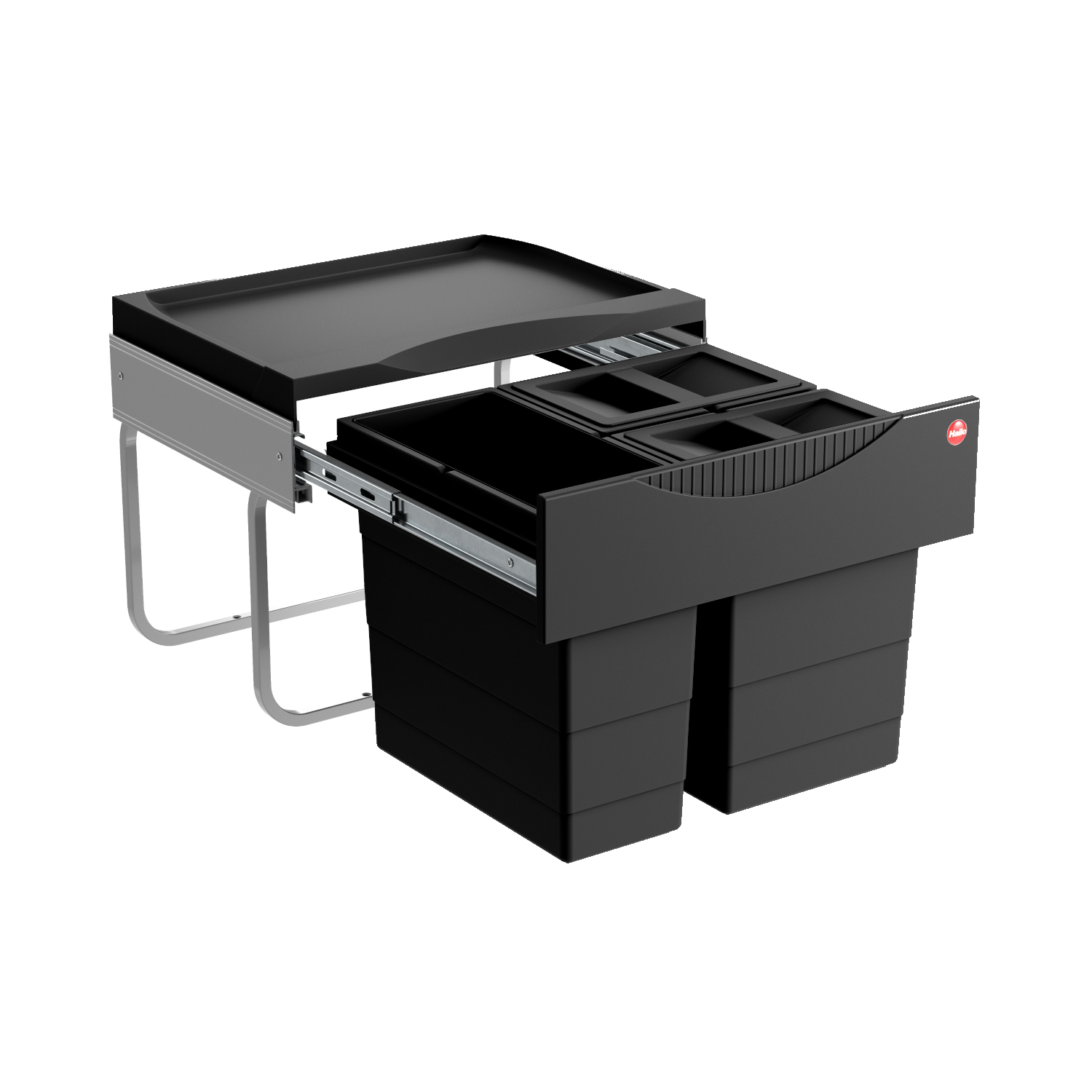 Hailo Abfallsammler 3644932 TR Swing Raumspar-Tandem-S 2x 8,5 + 12 Liter