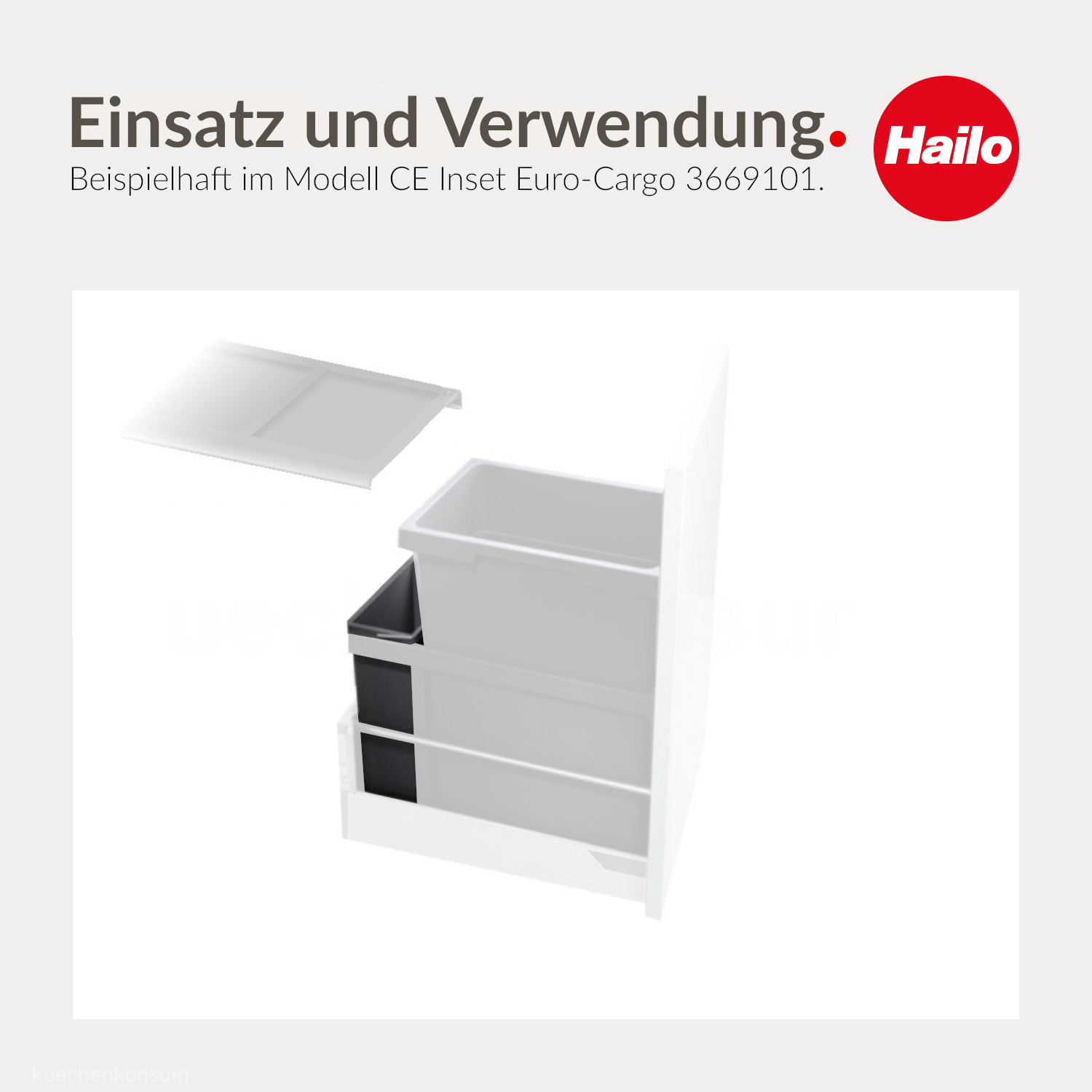 Hailo Inneneimer 1220179 dunkelgrau 7 L 226 x 115 x 340 mm mit Henkel