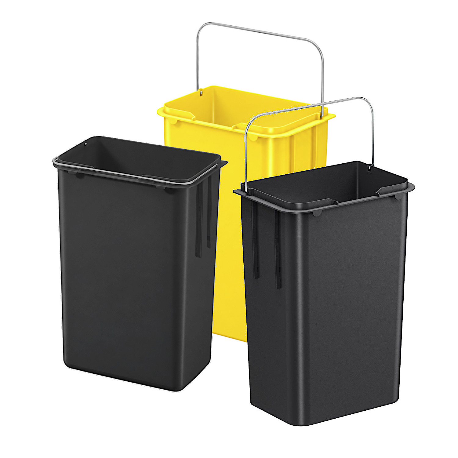 HAILO Inneneimer-Set 3x 9 Liter gelb/schwarz 150 x 232 x 338 mm