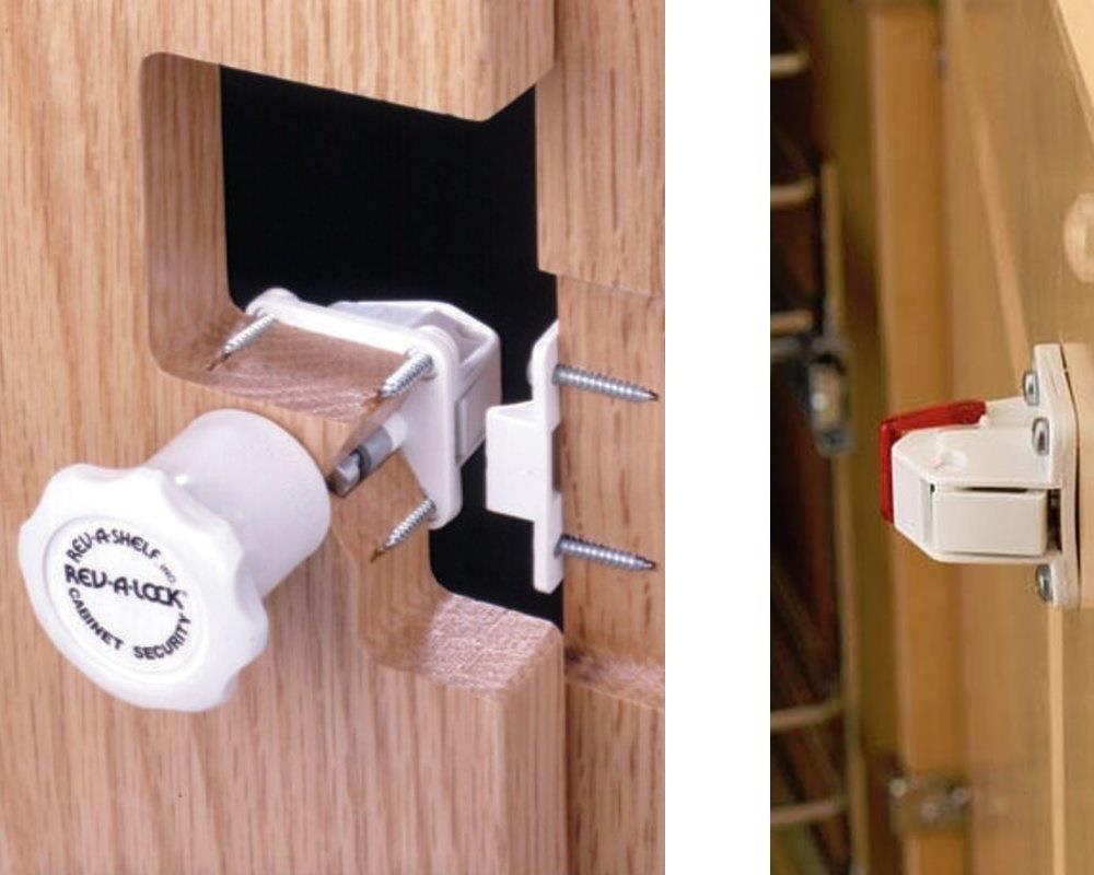 REV-A-LOCK Schranksicherung 3x Verschluss Kindersicherung Safe-Fix-K