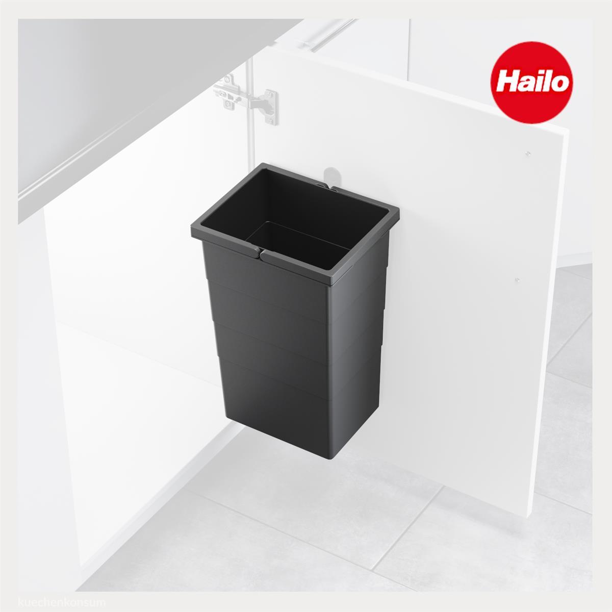 Hailo Inneneimer 1129919 mit Deckel 10 L 226x156x350 mm 2 Henkel d.-grau