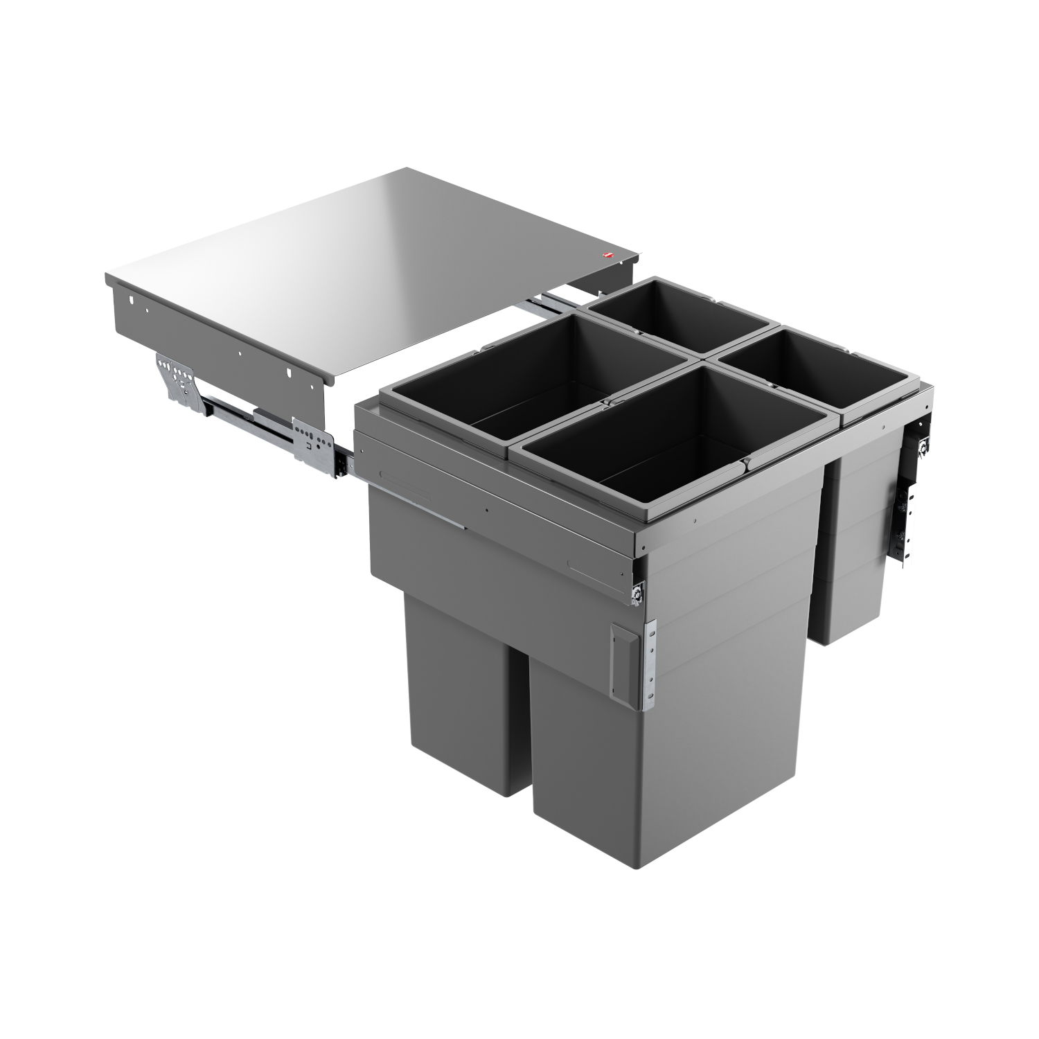 Hailo Abfallsammler 3619841 Euro-Cargo NT480 2x dunkelgrau 35 + 2x10 Liter