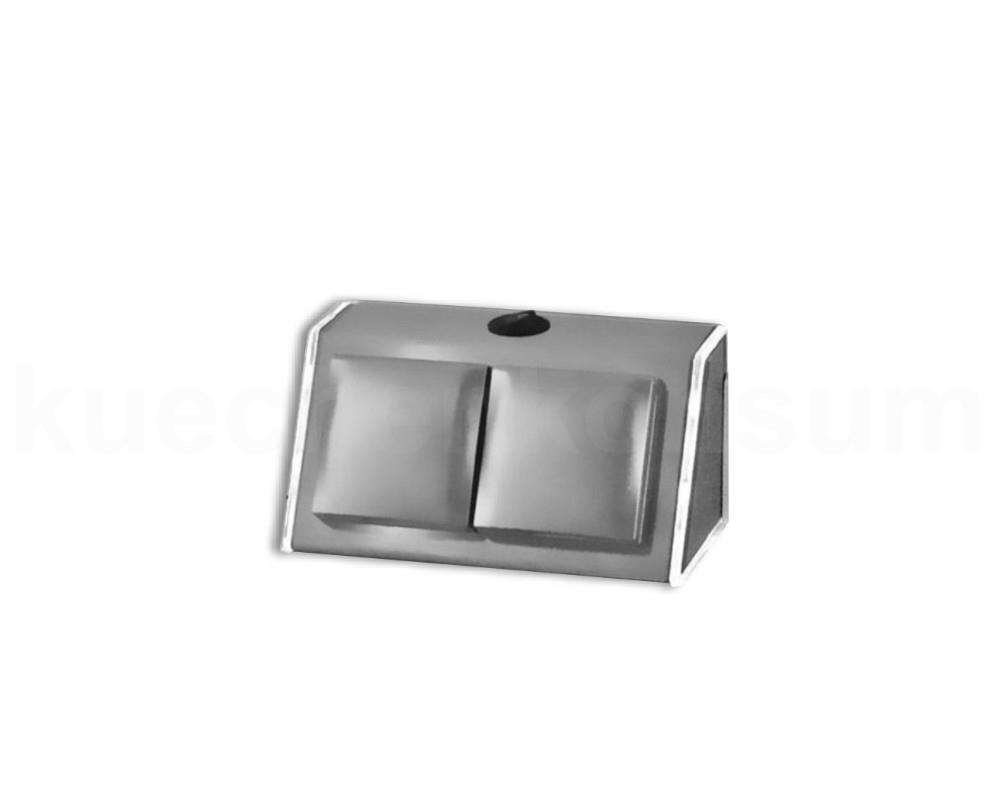 Thebo Aufbausteckdose 1792216NT Edelstahl 2fach ST 3900 B ST/2 HS LED mit Deckel