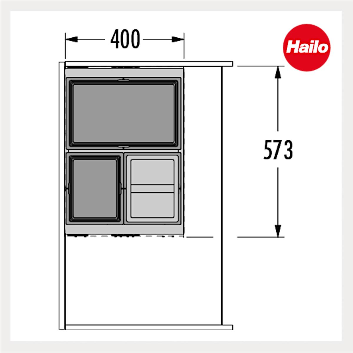 Hailo Abfallsammler 3608901 Cargo Aqua 28 + 2x 13 Liter