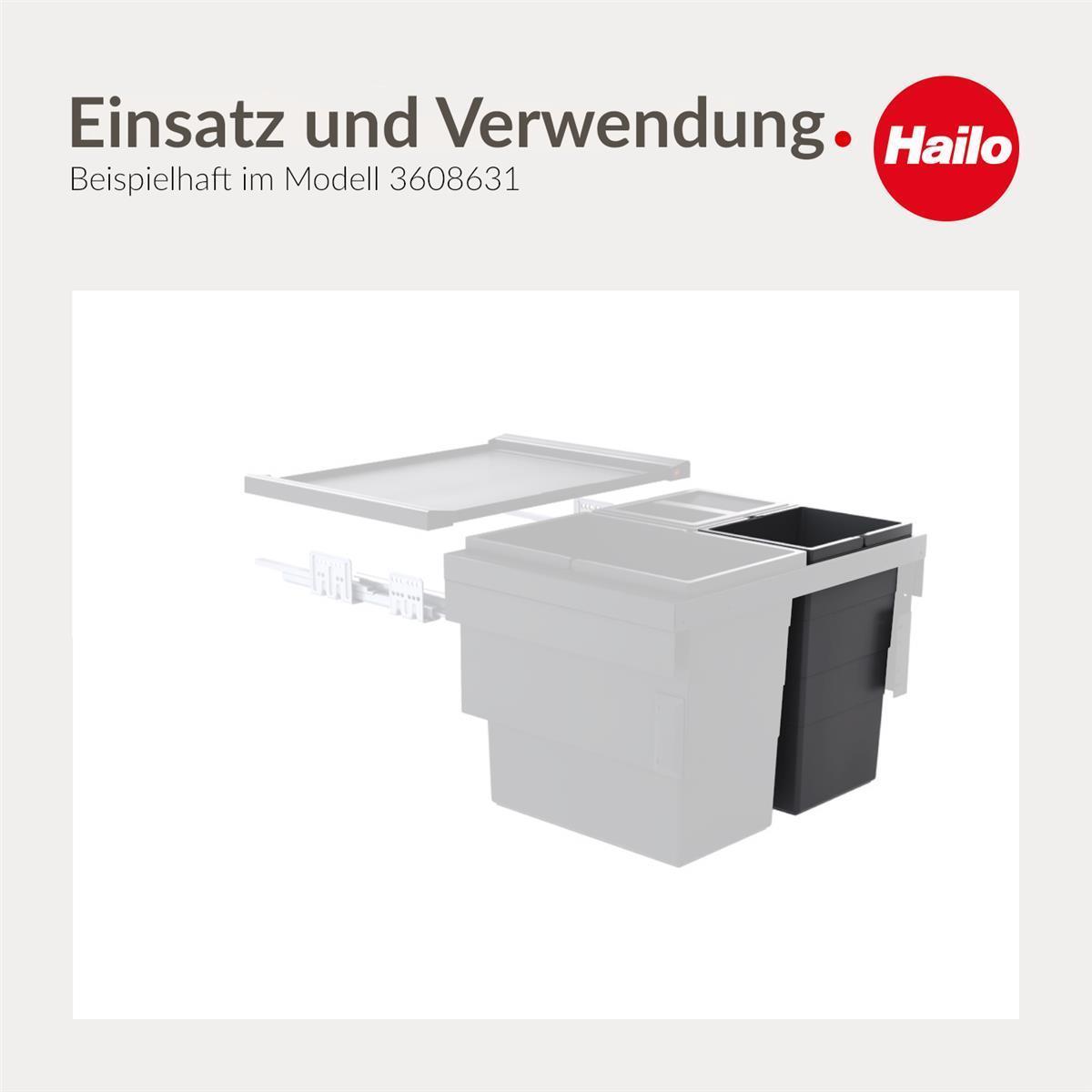 Hailo Inneneimer 1220359 dunkelgrau 2x 13 Liter 242 x 192 x 380 mm mit Deckel