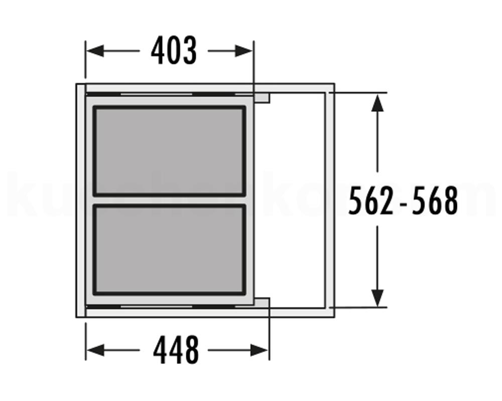 Hailo Abfallsammler 3610621 CS Slide Euro-Cargo-S 2x 30 Liter