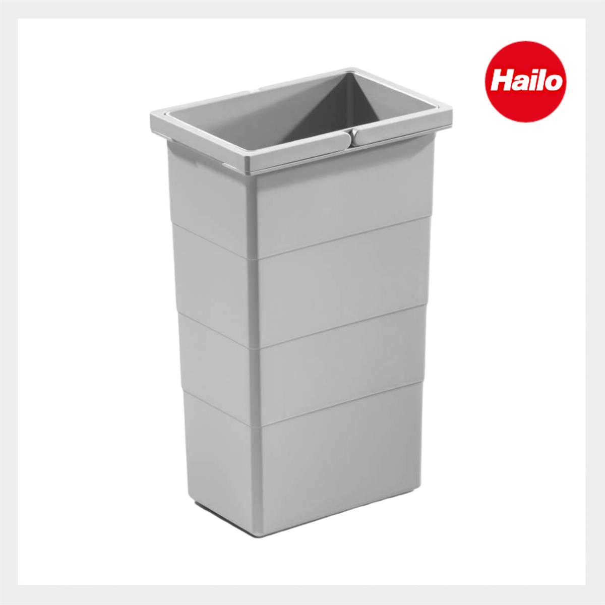 Hailo Inneneimer 1075969 hellgrau 10 Liter 226 x 156 x 350 mm 2 Henkel