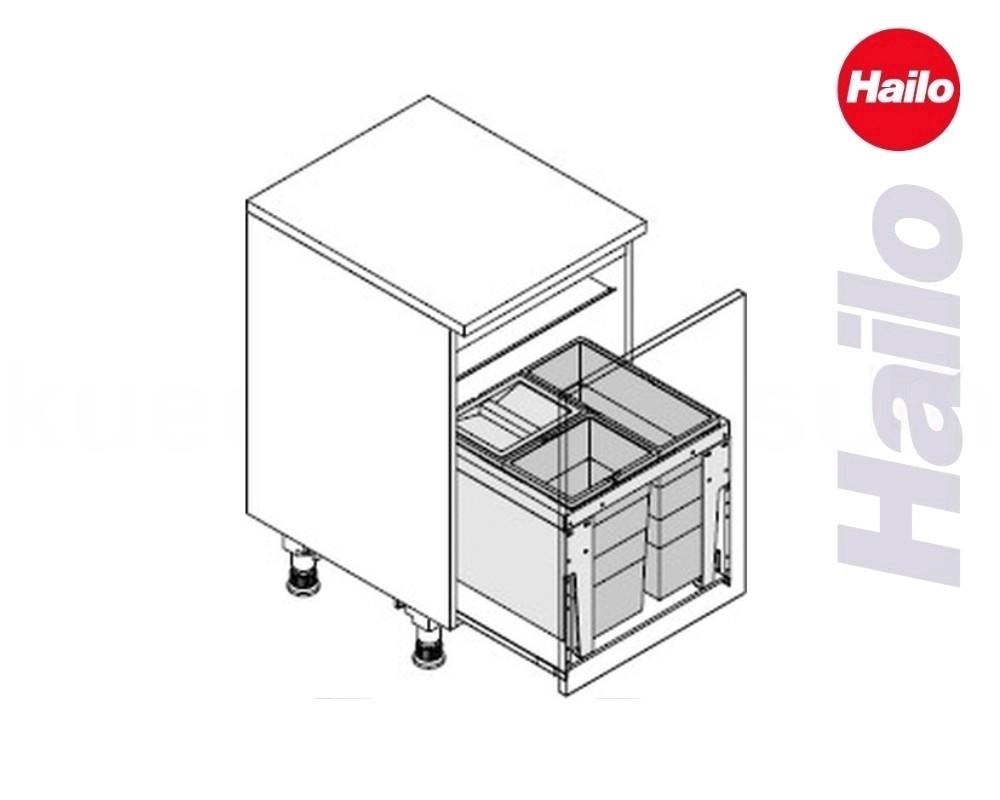 Hailo Abfallsammler 3631591 XL Inset 500 18/13/13 Triple-XL 18 + 2x 13 Liter