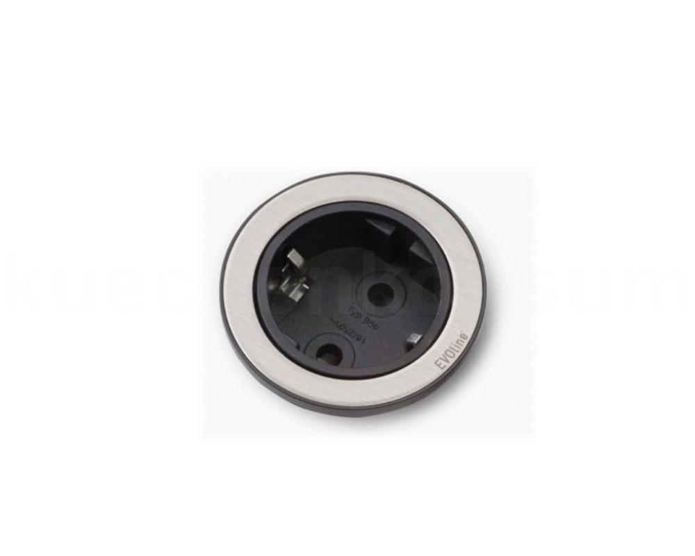 Schulte EVOline One Steckdose schwarz mit Ring ED