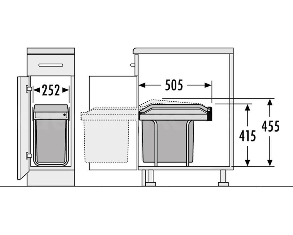 Hailo Abfallsammler 3650241 Einbau SingleBox 24 Liter