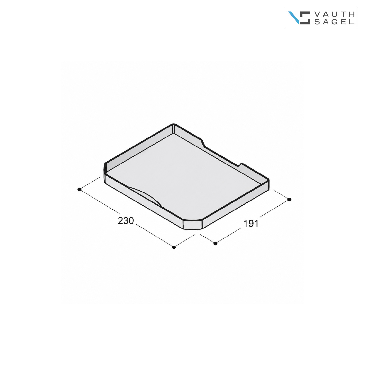 Vauth Sagel Deckel für Mülleimer 720847 Envi Free 191 x 230 mm Grau