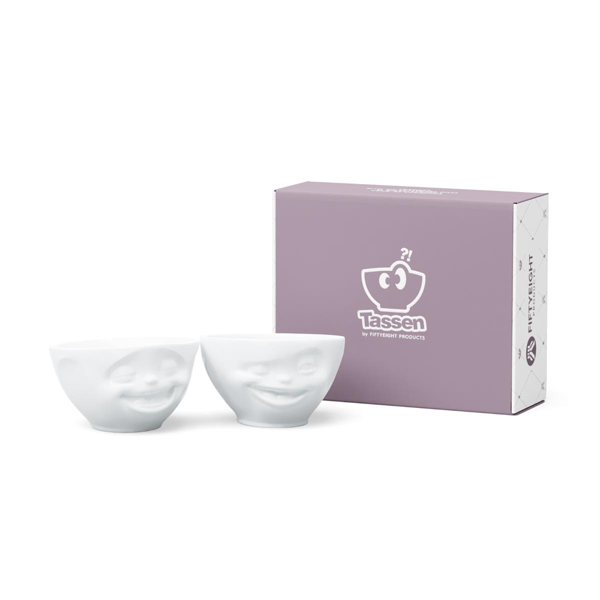 TV Tasse Schälchen-Set 71.01 Lachend und Zwinkernd mittel weiß