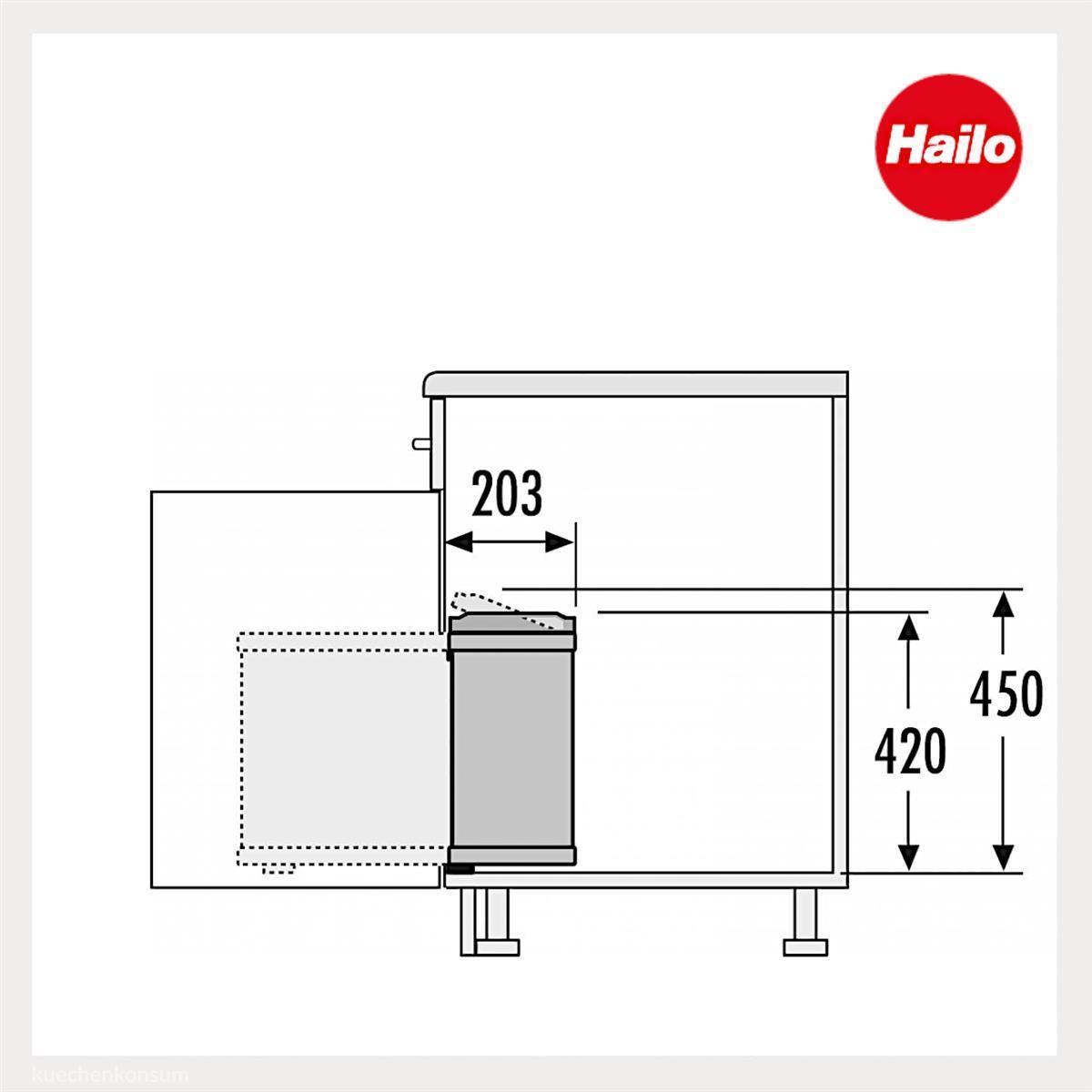 Hailo Abfallsammler 3416071 MF Swing Duo 16 Liter dunkelgrau