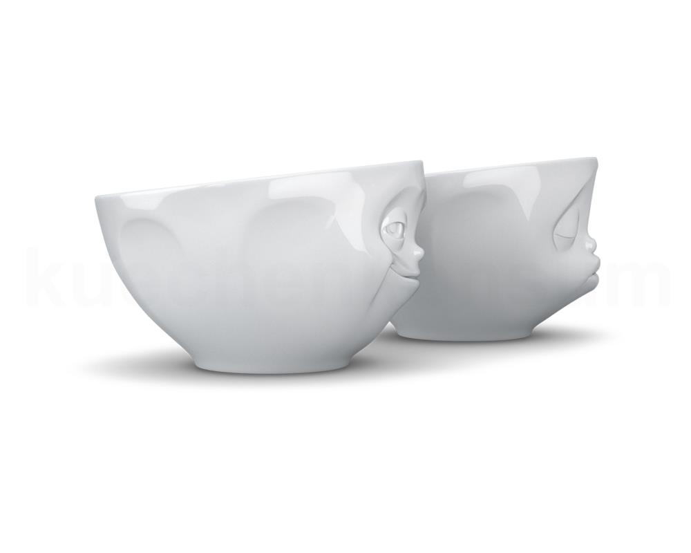 TV Tasse Schälchen-Set 22.01 Küssend und Grinsend mittel weiß