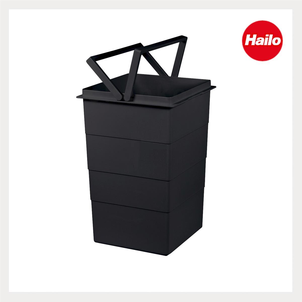 Hailo Inneneimer 1225979 tiefschwarz 15 L 226 x 233 x 350 mm