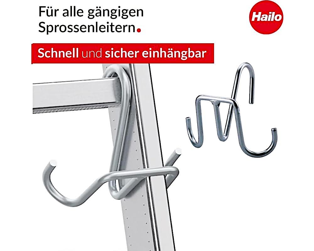 Hailo SafetyLine Eimerhaken Paar für Sprossenleiter