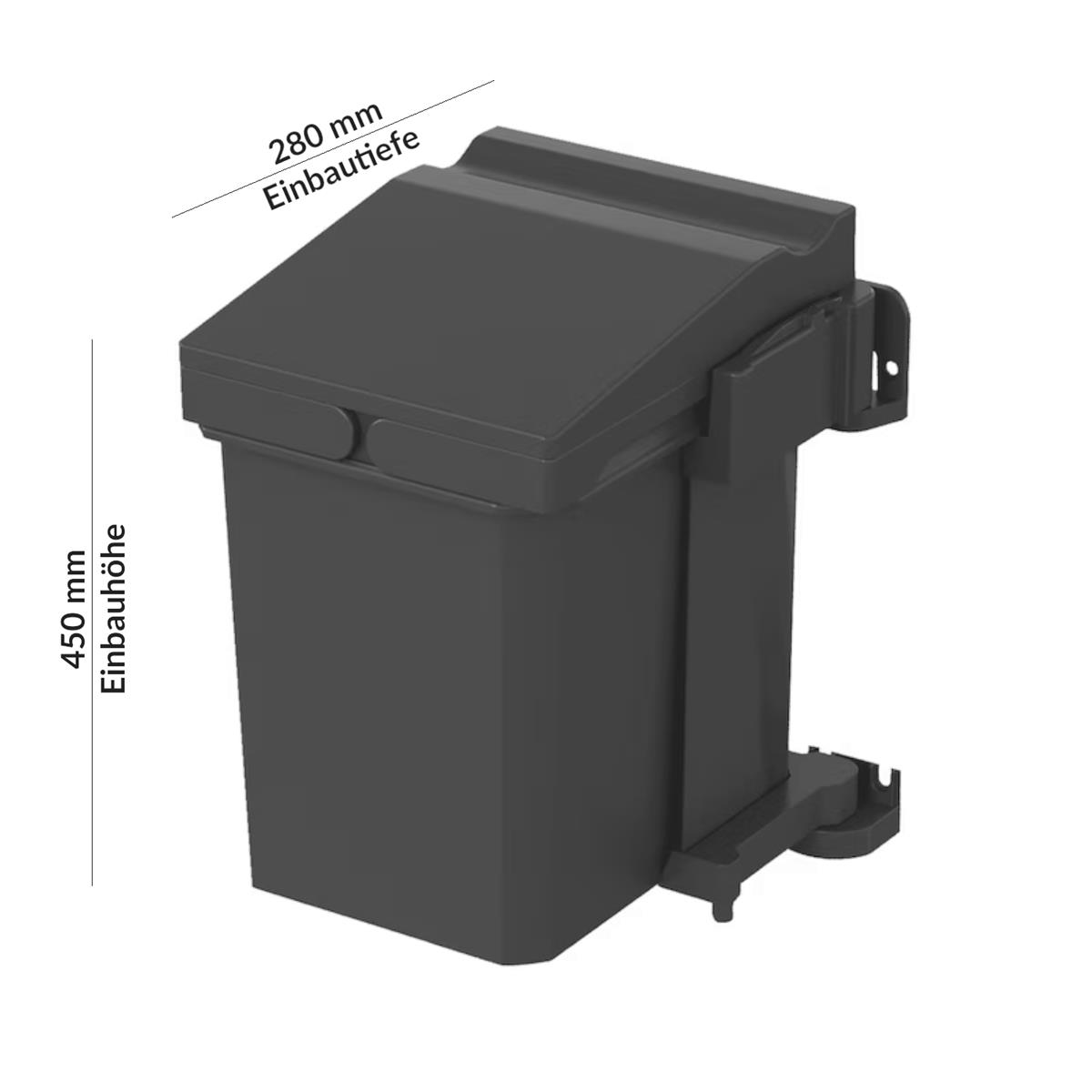 Envi Single Abfallsammler 20794 Lavagrau 7 Liter