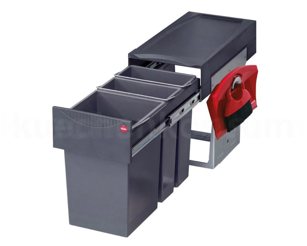 Hailo Abfallsammler 3666791 TZ Swing Terzett 2x 7 + 15 Liter mit Kehrset