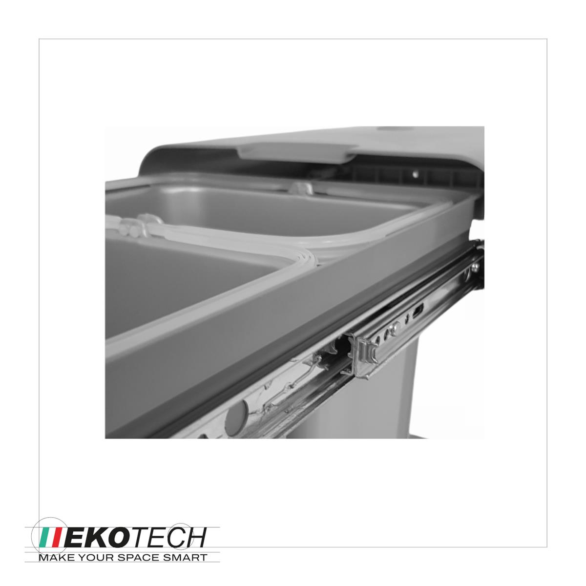 Ekotech Abfallsammler AG16G Aladin grau 16 Liter ab 40cm Unterschrank