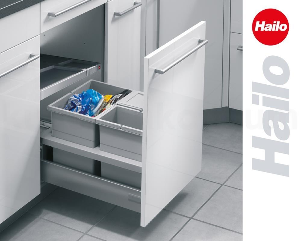 Hailo Abfallsammler 3620461 Separato-K 450 Einsatz 2x 8 + 18 Liter Hellgrau