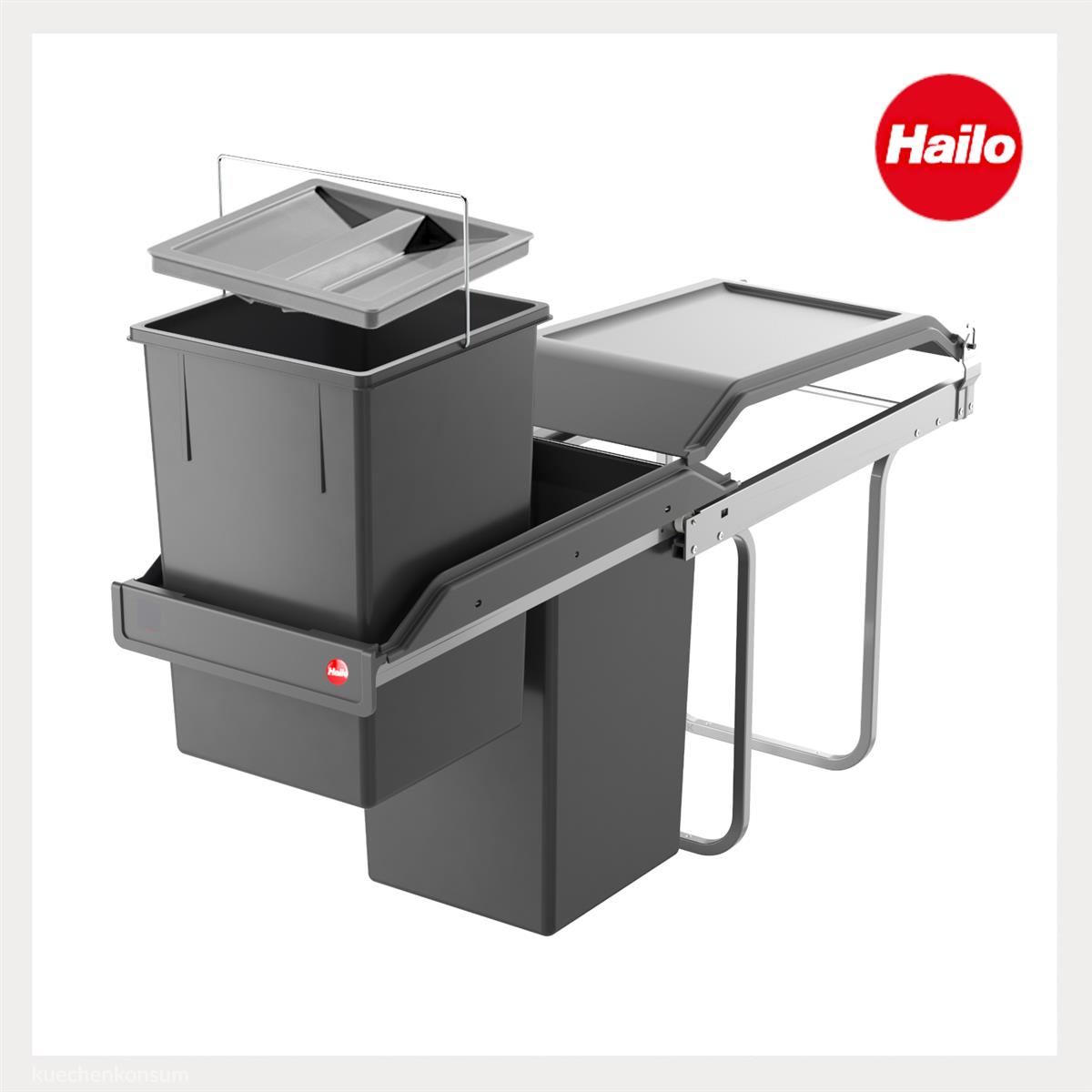 Hailo Abfallsammler 3650102 TA Swing A Tandem 2x 15 Liter mit Deckel